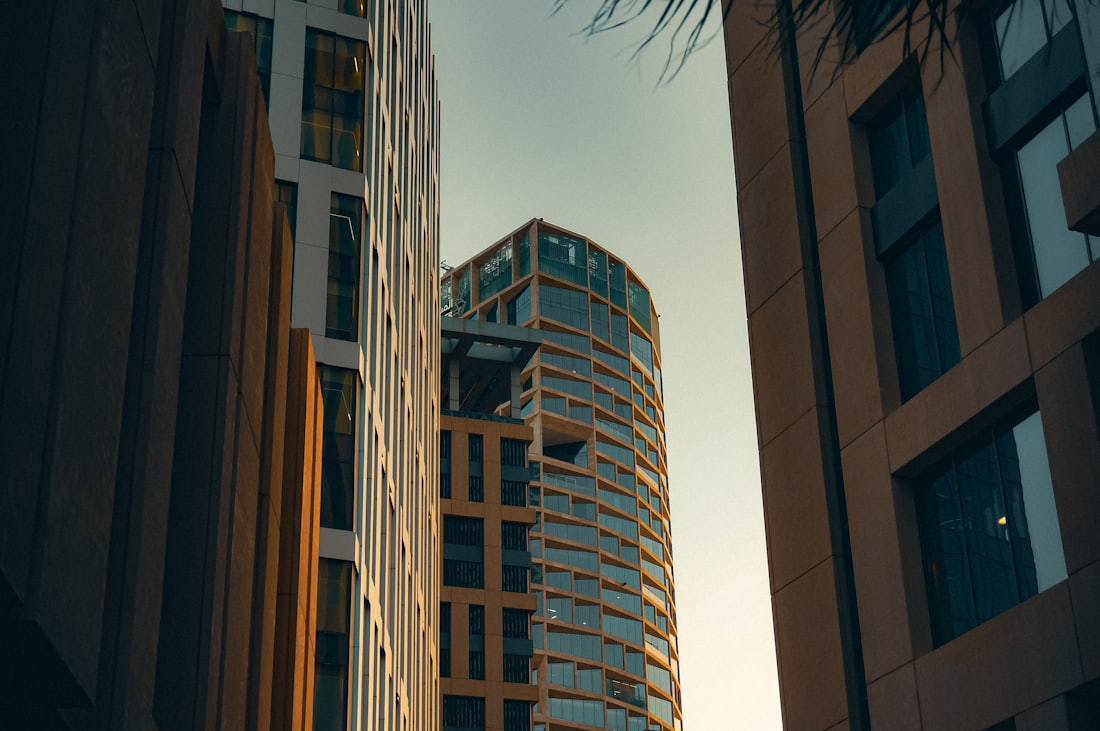 Modern towers in a business district